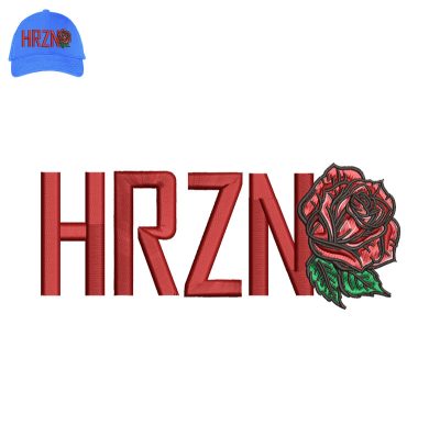 HRZN Flower Embroidery logo for Cap.