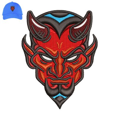 Hannya Mask Embroidery logo for Cap.