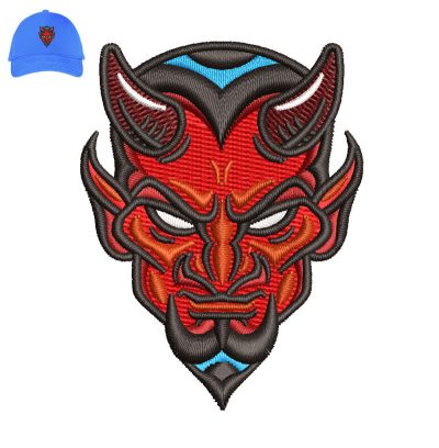 Hannya Mask Embroidery logo for Cap.