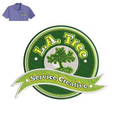 LA Tree Embroidery logo for Polo Shirt.