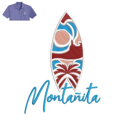 Montanita Bar Embroidery logo for Polo Shirt.