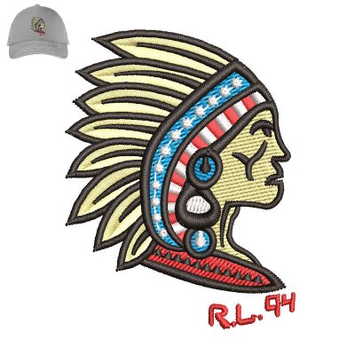 Native American Embroidery logo for Cap.