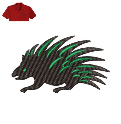 Porcupine Embroidery logo for Polo Shirt.