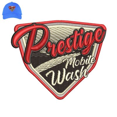 Prestige Mobile Wash 3d Puff Embroidery logo for Cap.