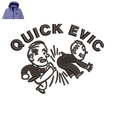 Quick Evic Embroidery logo for Jacket.