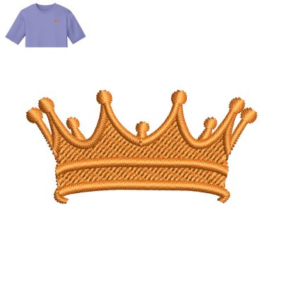 Realistic Crown Embroidery logo for T Shirt.