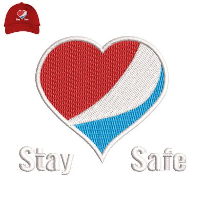 Serve Pepsi Heart Embroidery logo for Cap.