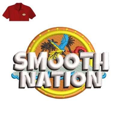 Smooth Nation Embroidery logo for Polo Shirt.