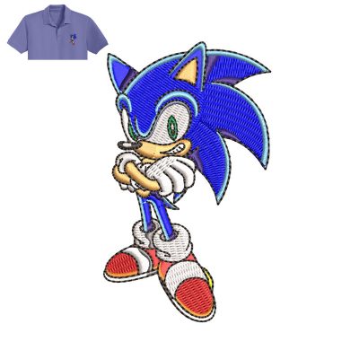Sonic The Hedgehog Embroidery logo for Polo Shirt.