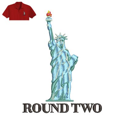 Statue Liberty Embroidery logo for Polo Shirt.