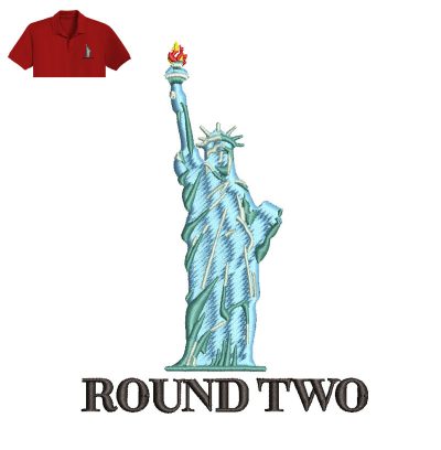 Statue Liberty Embroidery logo for Polo Shirt.