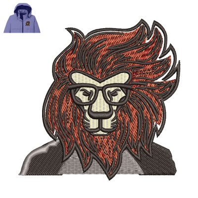 Stream Guided Lion Embroidery logo for Jacket.