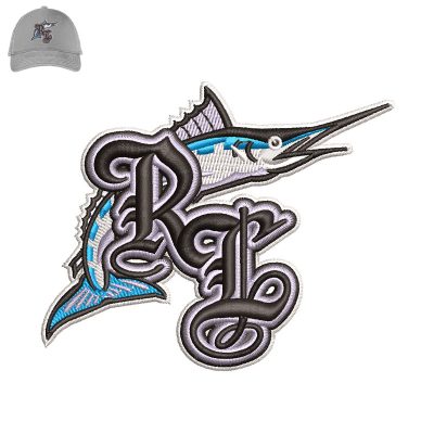 Sword Fish 3d Puff Embroidery logo for Cap.