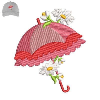 Umbrella Embroidery logo for Cap.