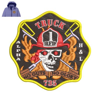 Fire Fighter Embroidery logo for Jacket.