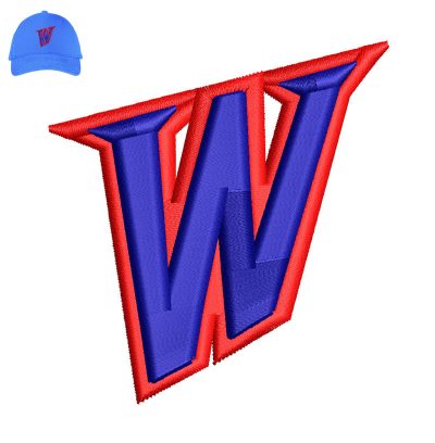 Letter W 3d Puff Embroidery logo for Cap.