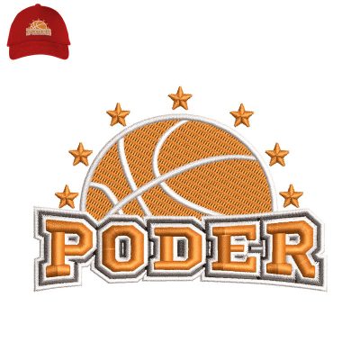 Poder 3d Puff Embroidery logo for Cap