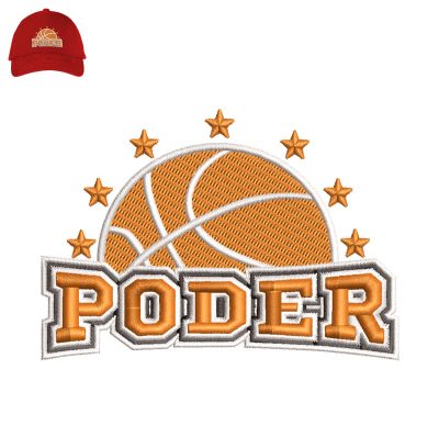 Poder 3d Puff Embroidery logo for Cap