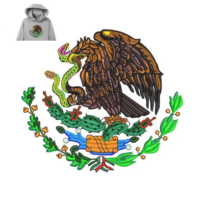 Bandera Mexicana Embroidery logo for hoodie.