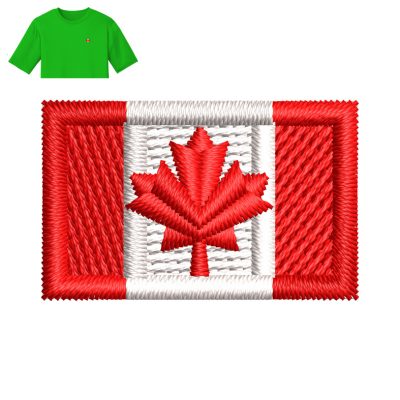 Canadian Flag Embroidery logo for T-Shirt.