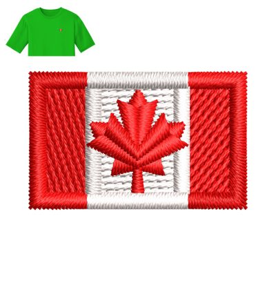 Canadian Flag Embroidery logo for T-Shirt.