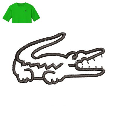 Crocodile Embroidery logo for T-Shirt.