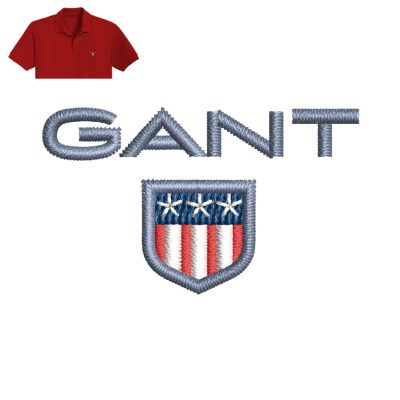 Gant Embroidery logo for Polo Shirt.