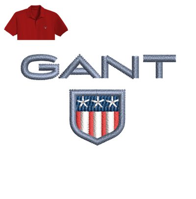 Gant Embroidery logo for Polo Shirt.