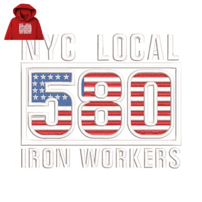 Iron Workers Embroidery logo for Hoodie.