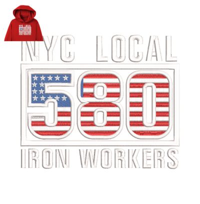 Iron Workers Embroidery logo for Hoodie.