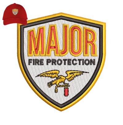Major fire protection Embroidery logo for cap.