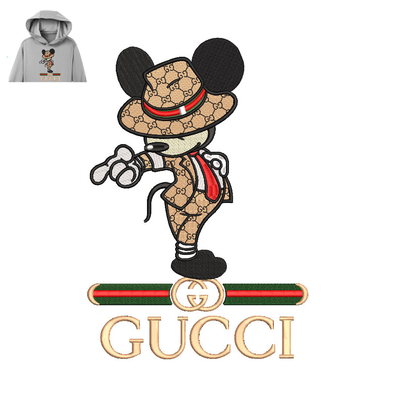 Michael Mickey gucci Embroidery logo for hoodie.