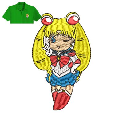 Sailor Moon Embroidery logo for Polo Shirt.