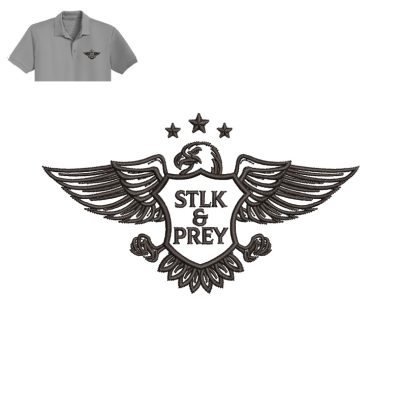 STLK & PREY Embroidery logo for Polo Shirt.