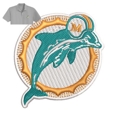 Best Miami Dolphin Embroidery logo for Polo shirt.