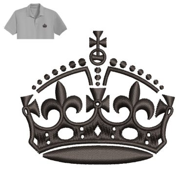 Keep Calm Crown Embroidery logo for Polo shirt.