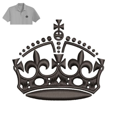 Keep Calm Crown Embroidery logo for Polo shirt.
