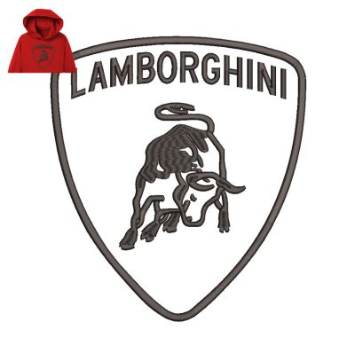 Lamborghini Embroidery logo for Hoodie.