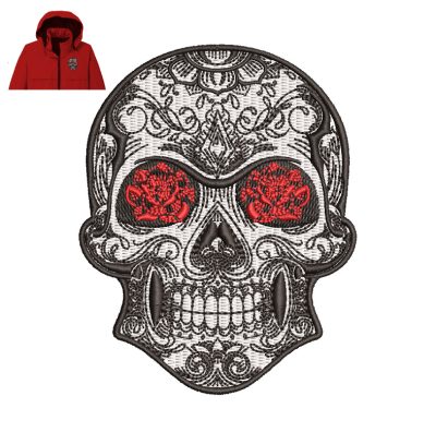 Man Head Skull Embroidery logo for Jacket.