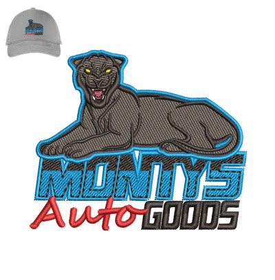 Montys auto goods Embroidery logo for Cap.