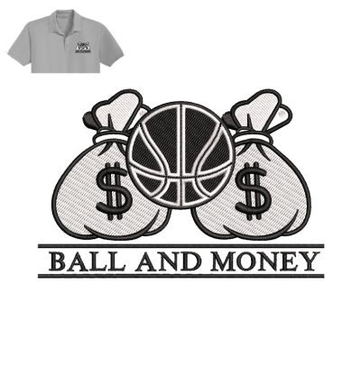 Ball and Money Embroidery logo for Polo shirt.