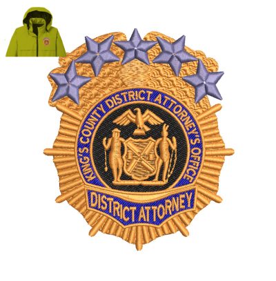 District Attorney Embroidery logo for Jacket.