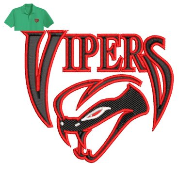 Vipers Embroidery logo for Polo shirt.
