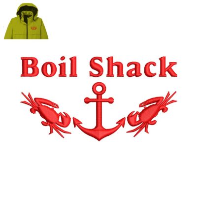 Boil shack Embroidery logo for jacket.
