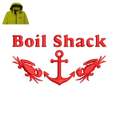 Boil shack Embroidery logo for jacket.