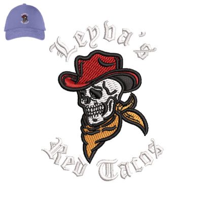 Cowboy skull Embroidery logo for Cap.