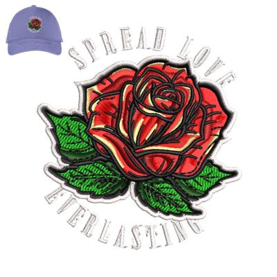 Rose Flower Embroidery logo for Cap.