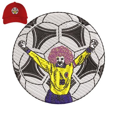 Football player Embroidery logo for Cap.
