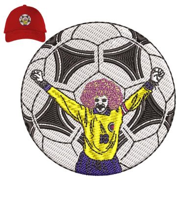 Football player Embroidery logo for Cap.