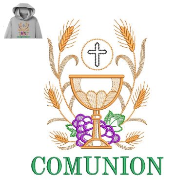 Communion Chalice Embroidery logo for Hoodie.
